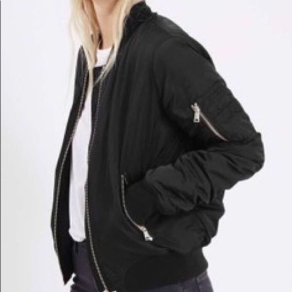 Zara black bomber jacket